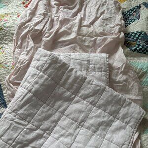 Quince Toddler European Linen Quilt and European Linen Fitted Crib Sheet